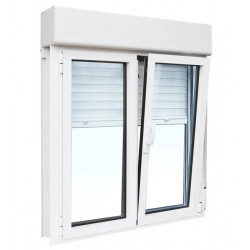 Ventana oscilobatiente con persiana pro